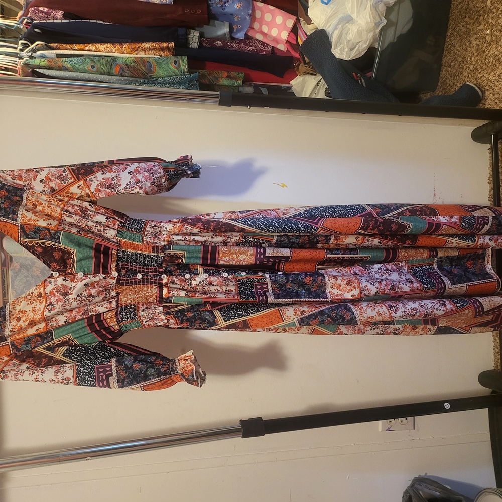 Colorful Patchwork Maxi Dress